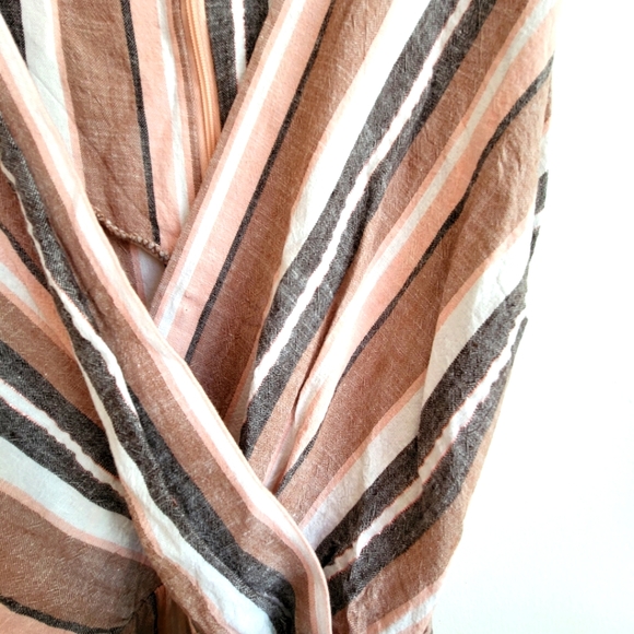 Chloe Rene Summer Boho Jumpsuit Sleeveless Linen Blend Size Petite Large - Picture 10 of 15